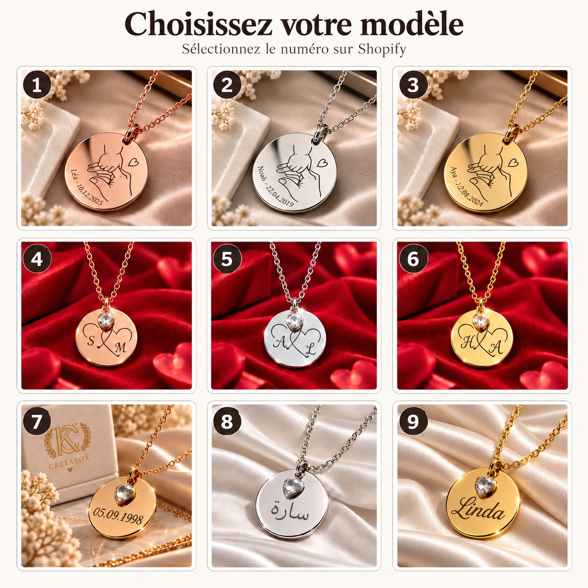 BOX Naissance Garçon  (L)  Collier gravé (au choix ) + Ours en Crystal gravé + Peluche hochet ourson naissance