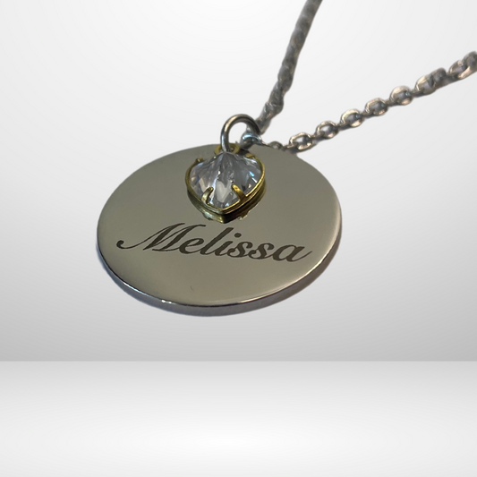 Collier Argent finition en acier inoxydable avec style diamant Swaroski